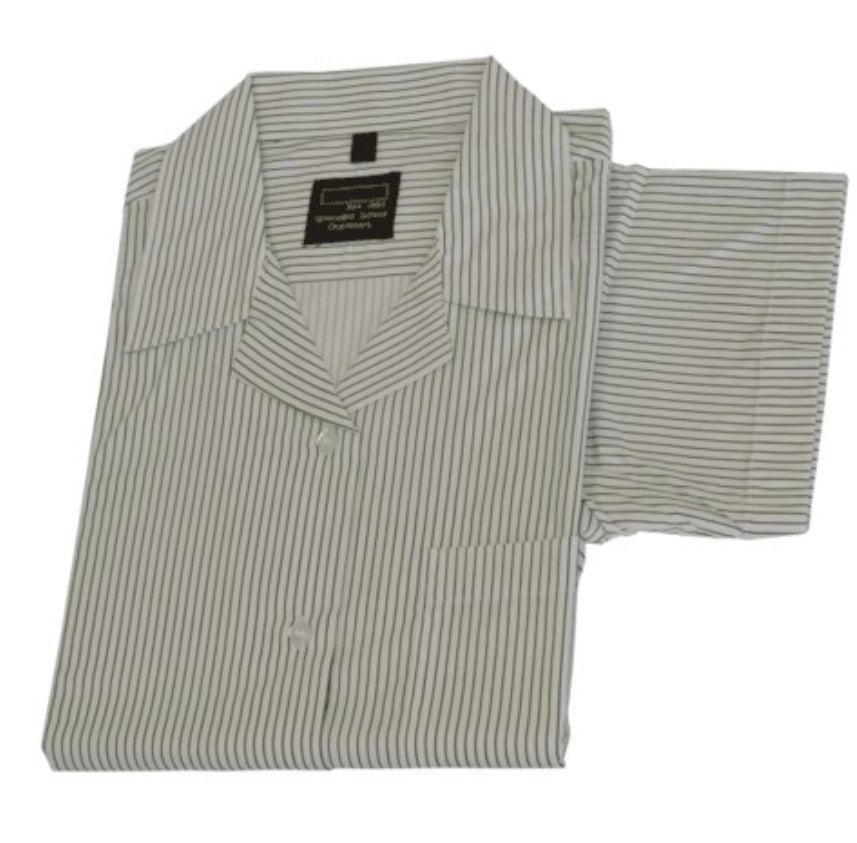 GREEN AND WHITE STRIPED REVER BLOUSE (SINGLE)