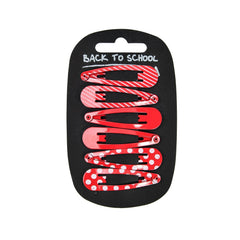 PATTERNED  HAIR CLIPS (X6)