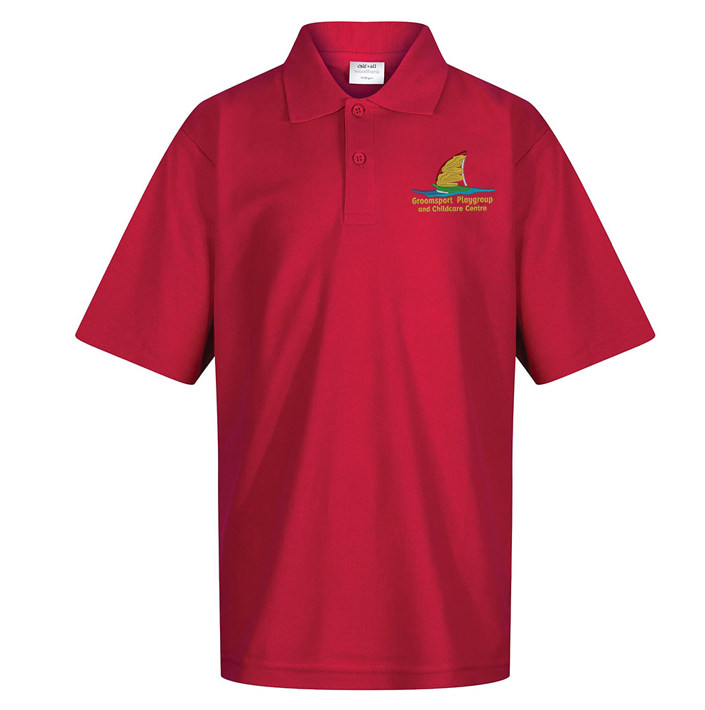 Polycotton Polo Shirt (Classic Fit) - Red - Groomsport Playgroup Staff Polo Shirt